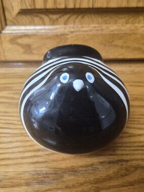 VTG Italian Zebra Pufferfish Figurine Plinio Leoncini MCM Majolica Postmodern
